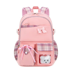 Nylon School Bag Backpack for Girls with Bowknot
