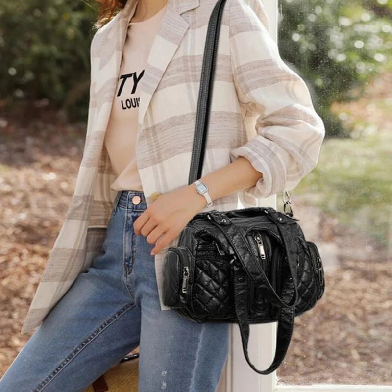 Soft Pu Leather Zipper Hobo Purse - Large Capacity Daily Shoulder Bag