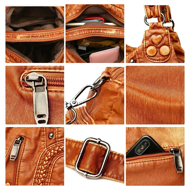 Soft Pu Leather Zipper Hobo Purse - Large Capacity Daily Shoulder Bag