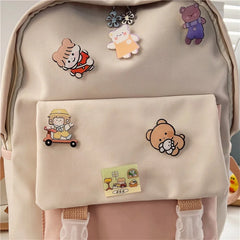 Women's Multi-color Cartoon Backpack for School or Travel