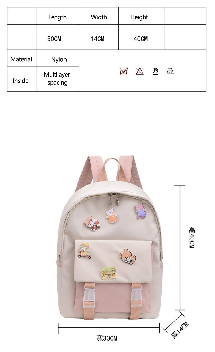 Multi-color Backpacks for Women Cartoon Bags Small Canvas Shoulder Bag
