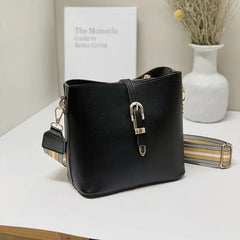 Multi-colors Women Shoulder Bags Adjusted Crossbody Big Capacity PU Bucket Bag