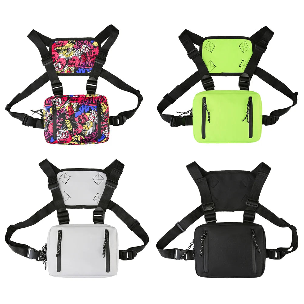 Unisex Oxford Chest Bag Hip Hop Streetwear Shoulder Vest Waist Pack