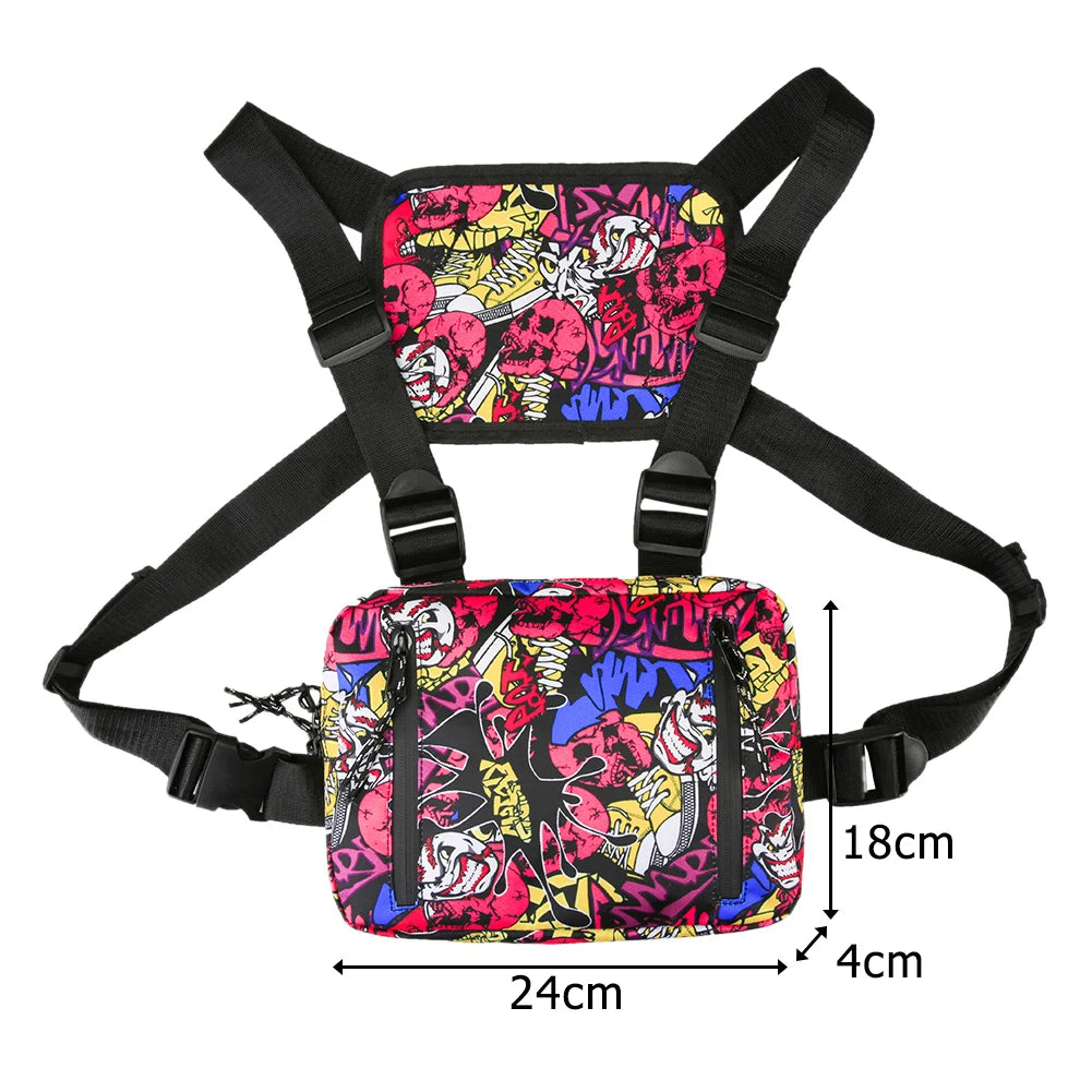 Unisex Oxford Chest Bag Hip Hop Streetwear Shoulder Vest Waist Pack