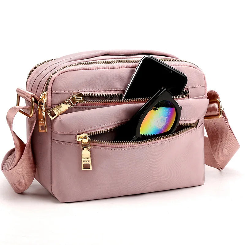 Multi-Layer Zipper Small Bag Casual Messenger Bag Women's Shoulder