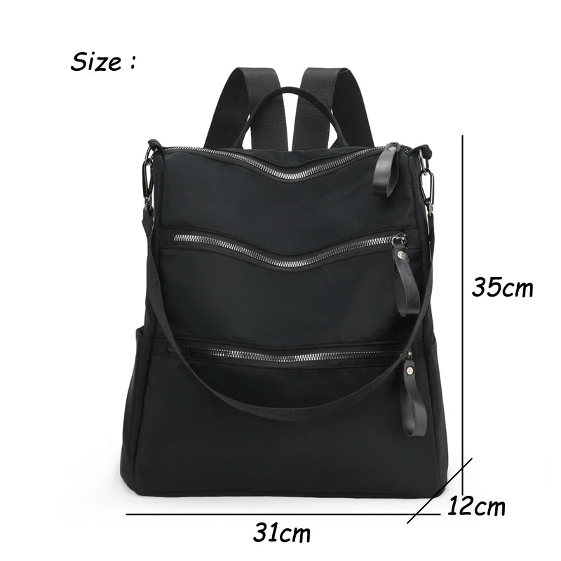 Nylon Women Backpack High Schoolbag For Teenage Girls Book Knapsack