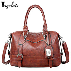 Casual Large Capacity Women Tote Bag Pu Leather Ladies Handbag