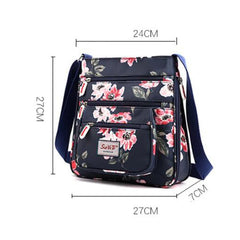 Floral Pattern Multi-pocket Shoulder Bag for Women