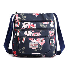 Floral Pattern Multi-pocket Shoulder Bag for Women