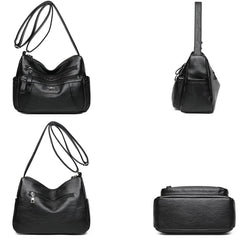 Soft Leather Crossbody Bag Multi-pocket Women Shoulder Bag