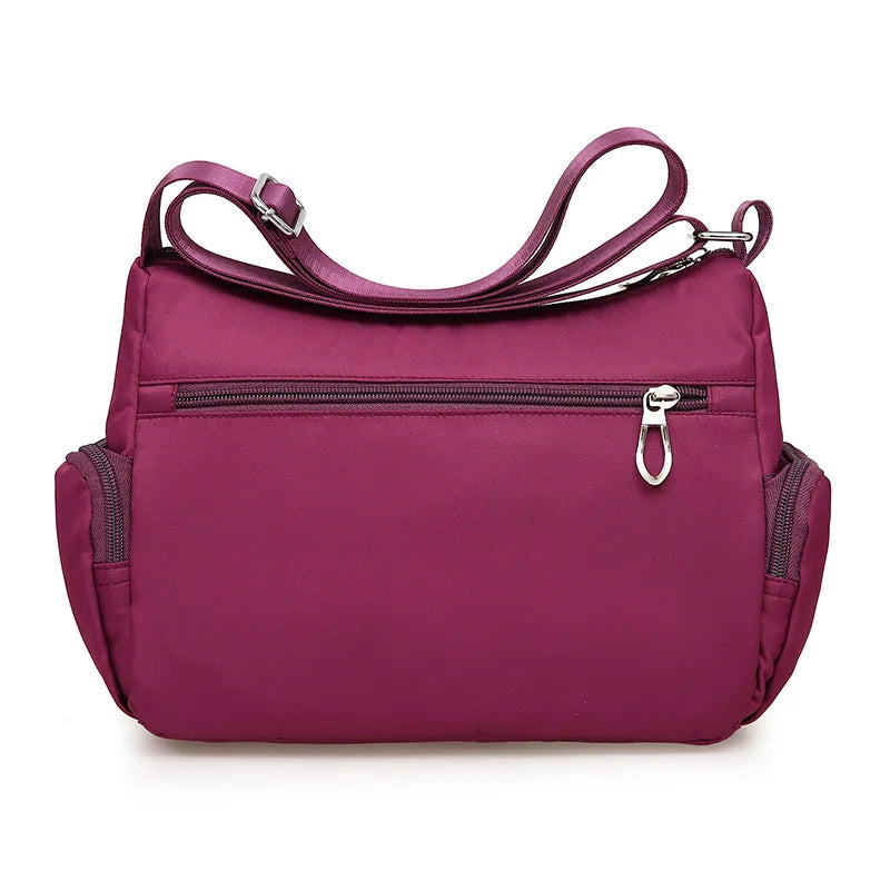Plaid Shoulder Bag Women Waterproof Oxford Crossbody Handbag