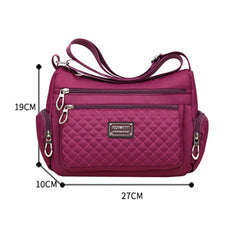 Plaid Shoulder Bag Women Waterproof Oxford Crossbody Handbag
