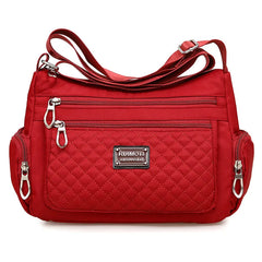 Plaid Shoulder Bag Women Waterproof Oxford Crossbody Handbag