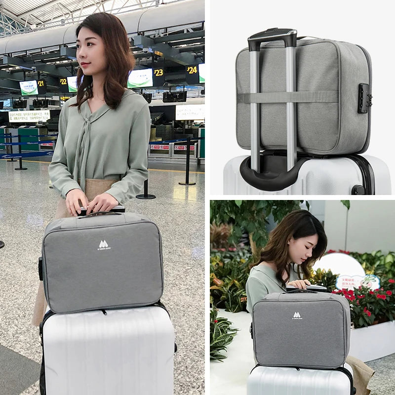 MultiLayer Briefcase Storage Bag Organizer Case Lock Cosmetic Bag