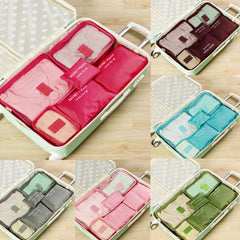 6-Piece Multicolor Travel Clothes Storage Bag Waterproof Portable Luggage