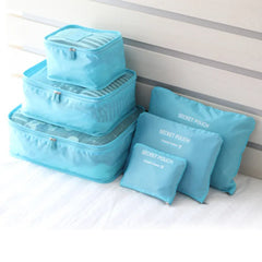 6-Piece Multicolor Travel Clothes Storage Bag Waterproof Portable Luggage