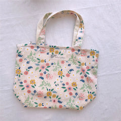 Multicolor Floral Handbags Canvas Tote Bags Eco-Friendly Shopping Bag