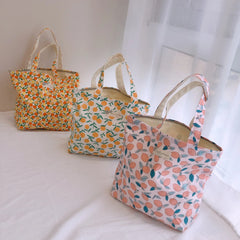 Multicolor Floral Handbags Canvas Tote Bags Eco-Friendly Shopping Bag