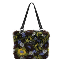Multi Plush Bags Faux Fur Tote Winter Handbag Shoulder High Satchel