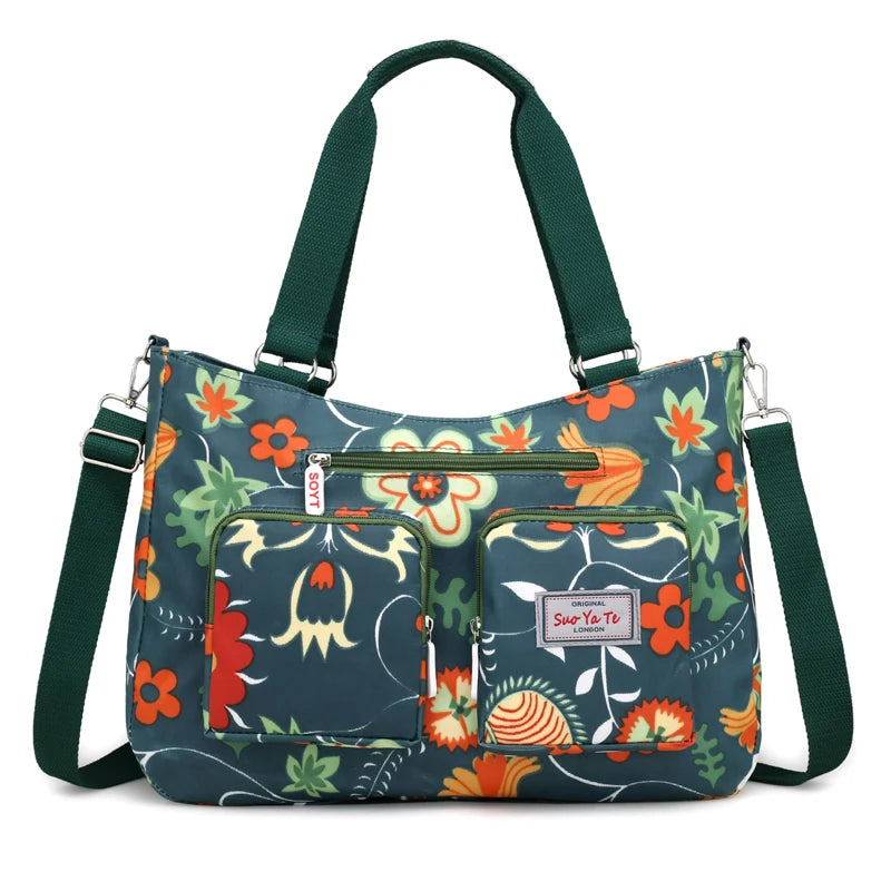 Multicolor Women's Shoulder Bag Large-Capacity Nylon Tote Crossbody Bag