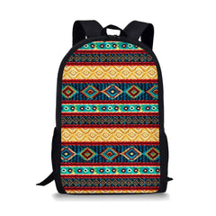 Ethnic Tribal Print Girls School Bags Waterproof Laptop Women's Backpack