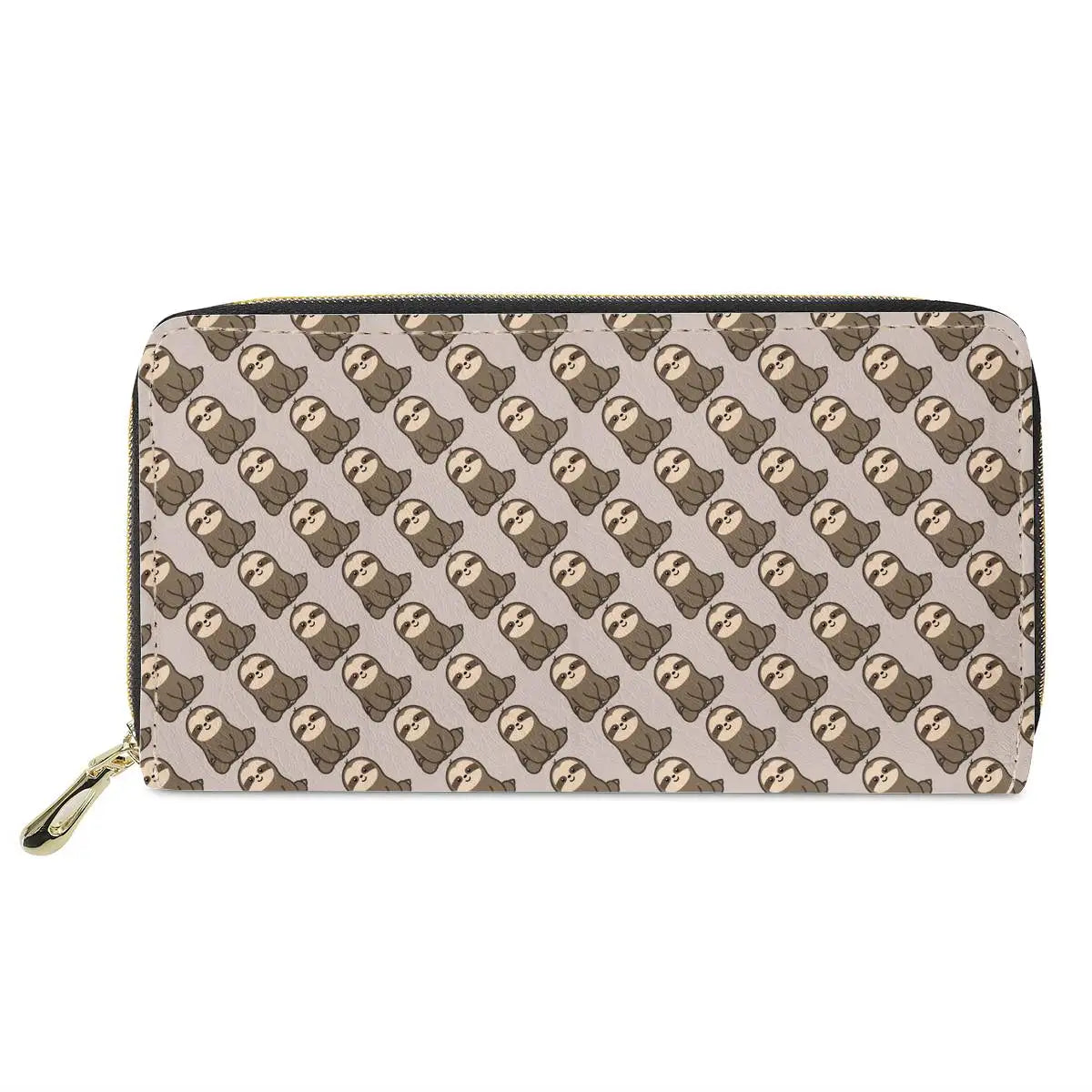 Colorful Sloth Print Long Wallet Zipper Purse Lightweight Unisex Clutch Bag