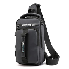 Men's USB Charging Crossbody Bag Waterproof Chest Pack