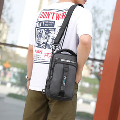 Men's USB Charging Crossbody Bag Waterproof Chest Pack