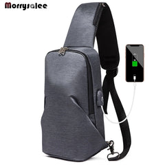 Men's USB Charging Chest Pack Crossbody Bag