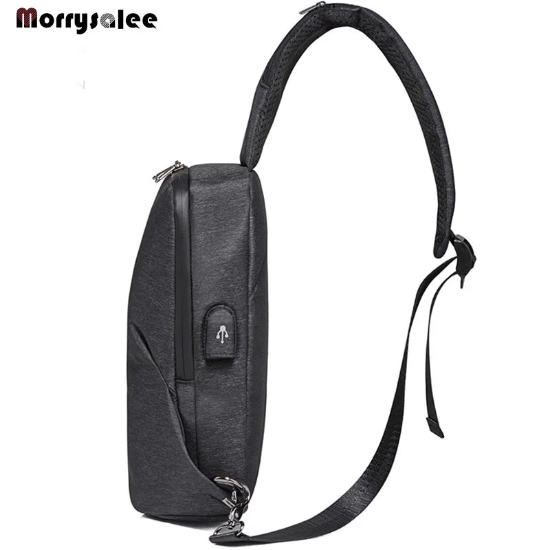 Men's USB Charging Chest Pack Crossbody Bag