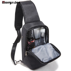 Men's USB Charging Chest Pack Crossbody Bag