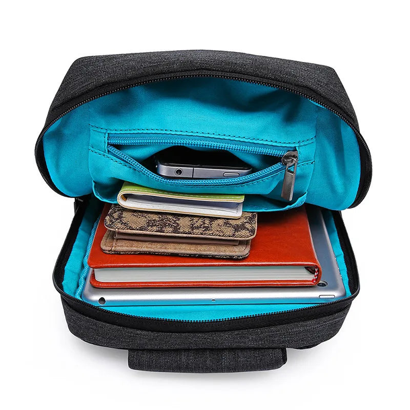 Men's USB Charging Crossbody Bag Waterproof Shoulder Chest Pack