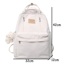 Double Zipper Women Backpack School Shoulder Bag