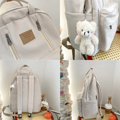 Double Zipper Women Backpack Girls