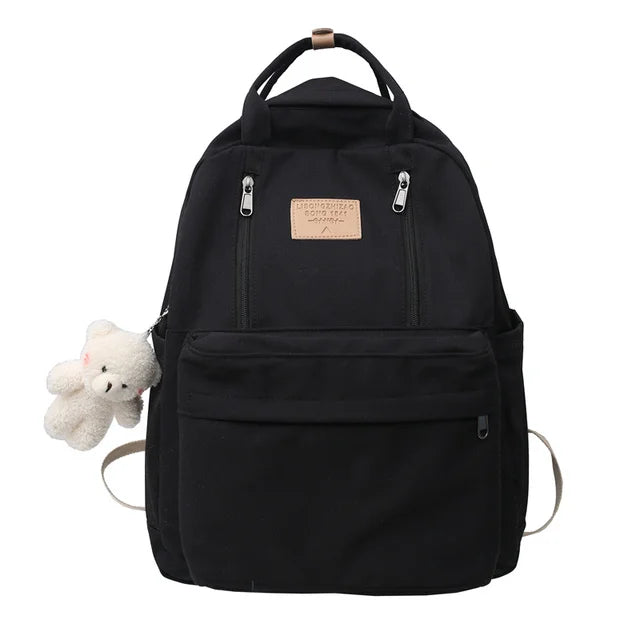 Double Zipper Women Backpack Girls