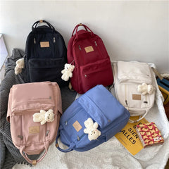 Double Zipper Women Backpack Girls