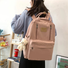 Double Zipper Women Backpack Girls
