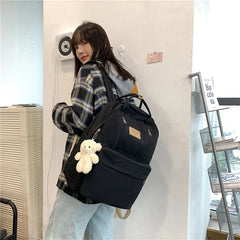 Multifunction Double Zipper Women Backpack Teenager Girls Laptop Backpack