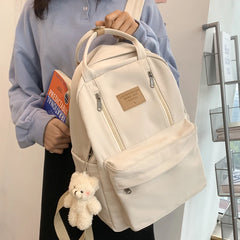 Double Zipper Women Backpack Girls
