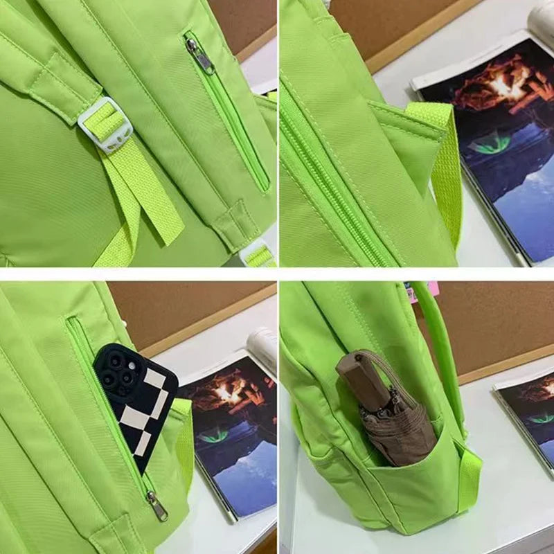 Double Zipper Women Boy Backpack Teenager Girls Laptop Backpack