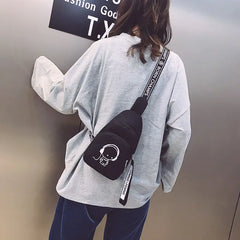 Fashionable Women's Crossbody Chest Bag Young Girl's Shoulder Bag