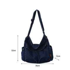 Multifunction Hobo Bag Large Handbag Zipper Closure Adjustable Straps