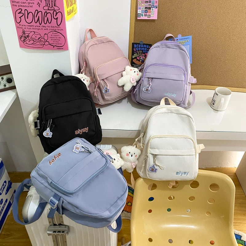 Nylon Women Backpack Small Travel Bag Mini Shoulder Bag Girls Schoolbag