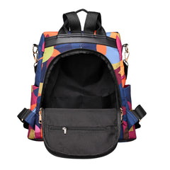 Multifunction Shoulders Backpack Women Oxford Cloth Travel School Bags