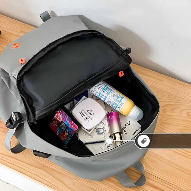 Nylon Embroidered College Student School Bag Backpack
