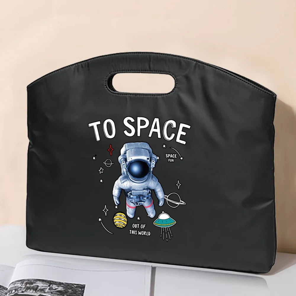 Astronaut Print Multifunctional Briefcase Office Document Storage Bag
