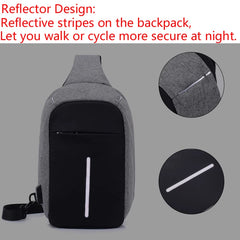 Canvas Sling Bag Women Anti-theft Rechargeable Travel Shoulder Bag