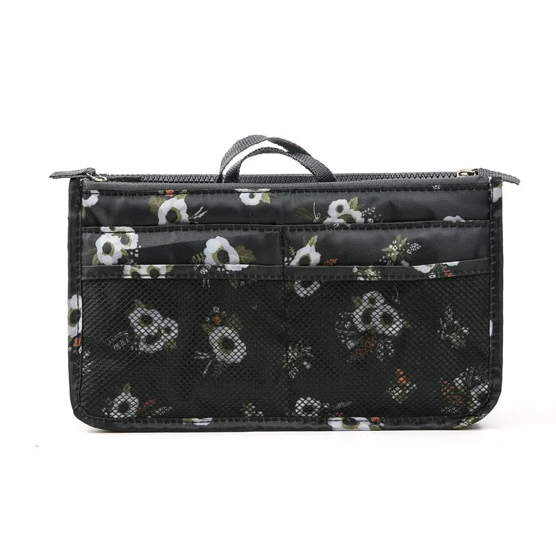 Nylon Double Zipper Travel Organizer Handbag Large Capacity Storage