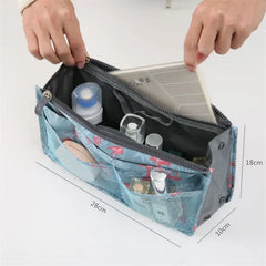 Nylon Double Zipper Travel Organizer Handbag Large Capacity Storage