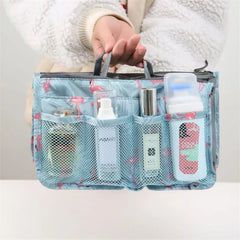 Nylon Double Zipper Travel Organizer Handbag Large Capacity Storage